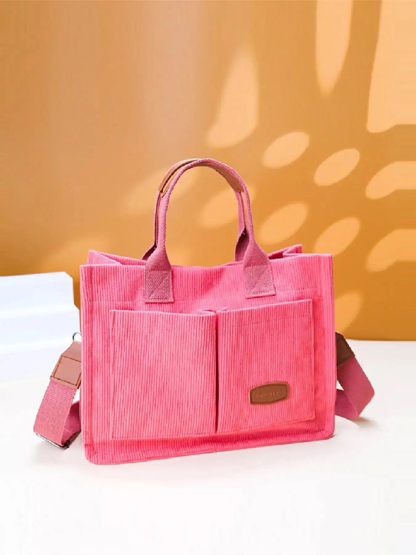 Summer Everything Tote Bag for Women, Plain/Cherry Pattern Work Bag, Everyday Shoulder Bag, Trendy Versatile Commuting Bag, Girl Large Beach Bags, Fabric Shoulder Bags